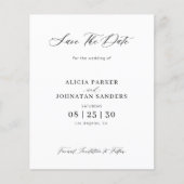 Papier Budget photo simple mariage élégant enregistrer la (Devant)