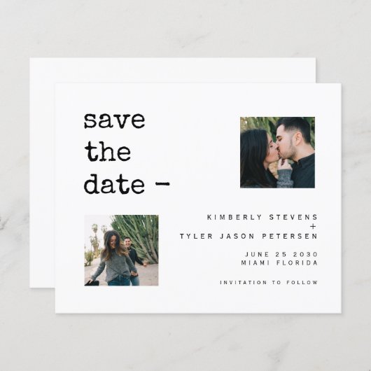 Papier Budget photo simple mariage moderne enregistrer la (Devant / Derrière)