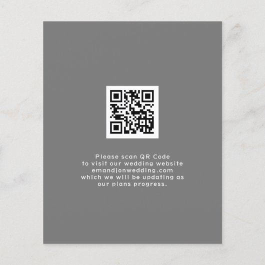 Papier Budget Photo Simple QR Code Gris Enregistrer la da (Dos)
