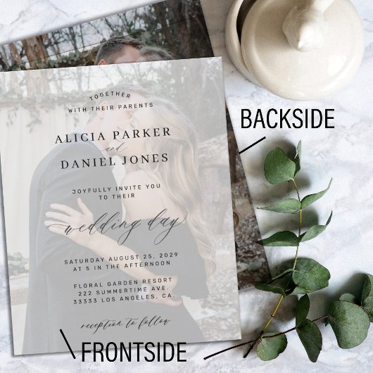 Papier Budget photo superposé faire-part de mariage moder