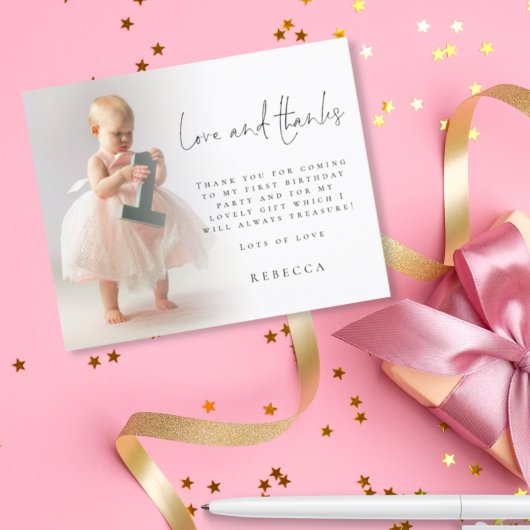 Papier Budget Photo superposition 1er anniversaire Merci