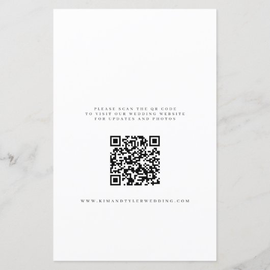 Papier Budget photo superposition QR CODE mariage enregis (Dos)