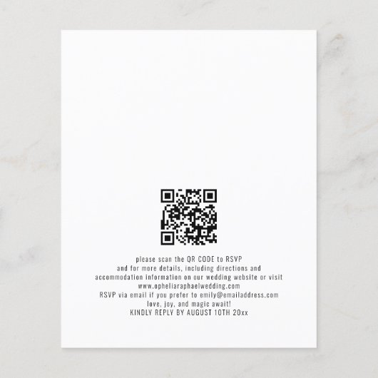 Papier Budget Photo superposition QR Fun Mariage informel (Dos)