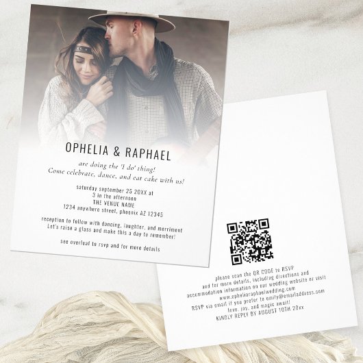 Papier Budget Photo superposition QR Fun Mariage informel