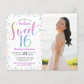 Papier Budget Photo Sweet 16 Parties scintillant arc-en-c (Devant)