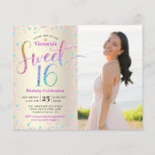 Papier Budget Photo Sweet 16 Rainbow Parties scintillant (Devant)