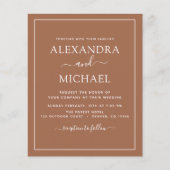 Papier Budget Photo Terracotta Boho Mariage Simple (Devant)