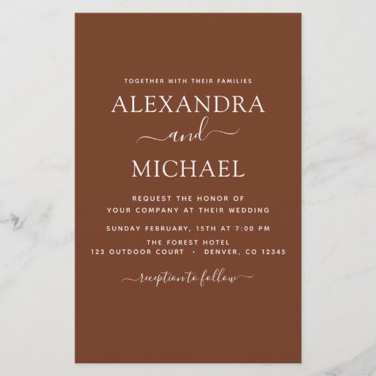 Papier Budget Photo Terracotta Boho Mariage Simple (Devant)