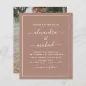 Papier Budget Photo Terracotta Boho Mariage Simple (Devant / Derrière)
