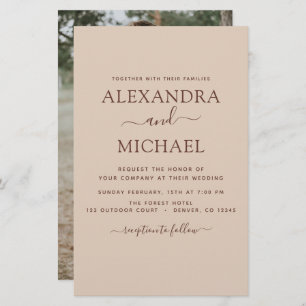 Papier Budget Photo Terracotta Boho Mariage Simple