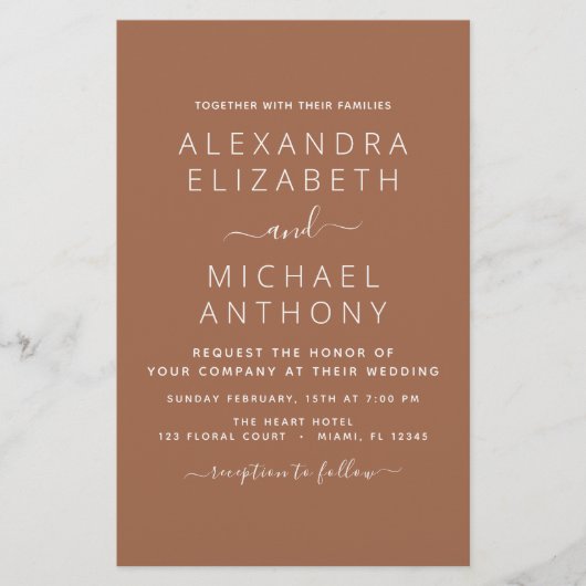 Papier Budget Photo Terracotta Boho Mariage Simple (Devant)