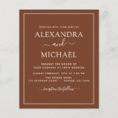 Papier Budget Photo Terracotta Boho Mariage Simple (Devant)