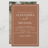 Papier Budget Photo Terracotta Boho Mariage Simple (Devant / Derrière)