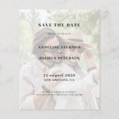 Papier Budget photo typographie mariage enregistrer la da (Dos)