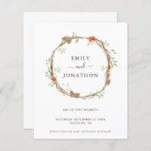 Papier Budget Pine Berries Festive Mariage Enregistrer La (Devant / Derrière)