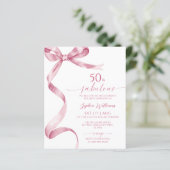 Papier Budget Pink Bow 50 et fabuleuse invitation d'anniv (Debout devant)