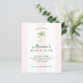 Papier BUDGET Pink Cabana Stripe Beach Club Anniversaire (Debout devant)