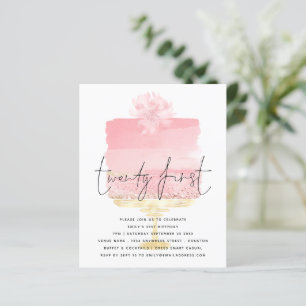 Papier Budget Pink Cake Script 21ème anniversaire Invitat