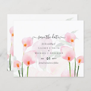 Papier BUDGET Pink Calla Lily Mariage Date de sauvegarde