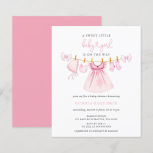 Papier Budget Pink Clothesline Bow Girl Baby shower