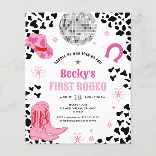 Papier Budget Pink Disco Premier Rodéo Fille Premier anni (Devant)