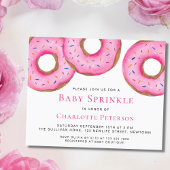 Papier Budget Pink Donuts Girl Baby Sprinkle Invitation