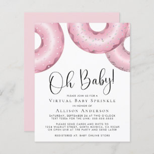 Papier Budget Pink Donuts Virtual Baby Sprinkle Invitatio