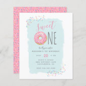 Papier Budget Pink Doughnut Parsemer Doux 1er anniversair (Devant / Derrière)