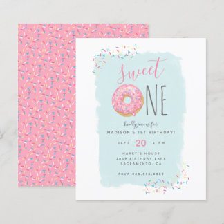 Papier Budget Pink Doughnut Parsemer Doux 1er anniversair