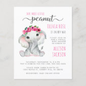 Papier Budget Pink Elephant Baby Girl Douche virtuelle (Devant)