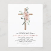 Papier Budget Pink Floral Première Communion sainte (Devant)