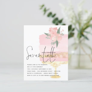 Papier Budget Pink Gold Anniversaire Gâteau 70ème Invitat