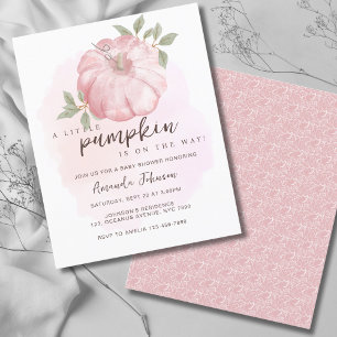Papier Budget Pink Little Citrouille Automne Baby shower 