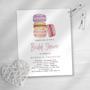 Papier BUDGET Pink Macarons Invitation à la douche nuptia