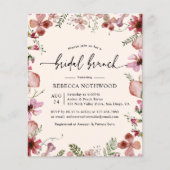 Papier Budget Pink Magenta Flora Bridal Brunch Invitation (Devant)