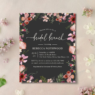 Papier Budget Pink Magenta Grey Bridal Brunch Invitation