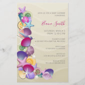 Papier Budget Pink Ocean Beach Bébé douche Invitations (Devant)