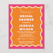 Papier Budget Pink Orange Photo Bridal Shower Invitation (Devant)
