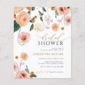 Papier Budget Pink Poppy Floral Douche nuptiale Invitatio (Devant)