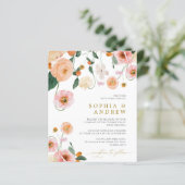 Papier Budget Pink Poppy Floral Faire-part de mariage (Debout devant)