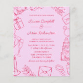 Papier Budget Pink & Red Hand-Drawn Wedding (Devant)