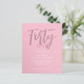 Papier BUDGET Pink Script Quarante-dixième anniversaire a (Debout devant)