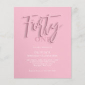 Papier BUDGET Pink Script Quarante-dixième anniversaire a (Devant)