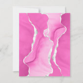 Papier Budget Pink Siver Agate Moderne Faire-part de mari (Dos)