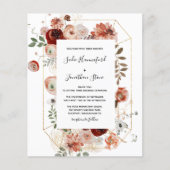 Papier Budget Pink Terracotta Faire-part de mariage Flora (Devant)