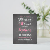 Papier Budget Pink Winter Onederland 1er anniversaire Inv (Debout devant)