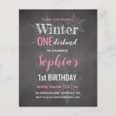 Papier Budget Pink Winter Onederland 1er anniversaire Inv (Devant)