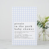 Papier Budget Pique-nique Parc Baby shower Bleu En vichy (Debout devant)