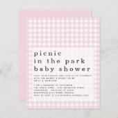 Papier Budget Pique-nique Parc Baby shower rose En vichy (Devant / Derrière)