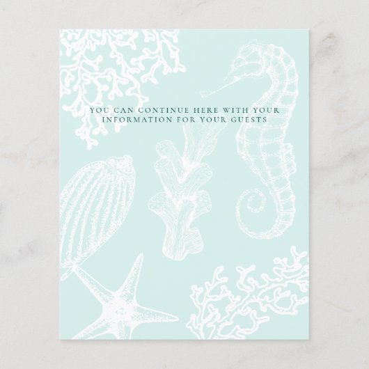 Papier Budget plage destination mariage détails insérer (Dos)